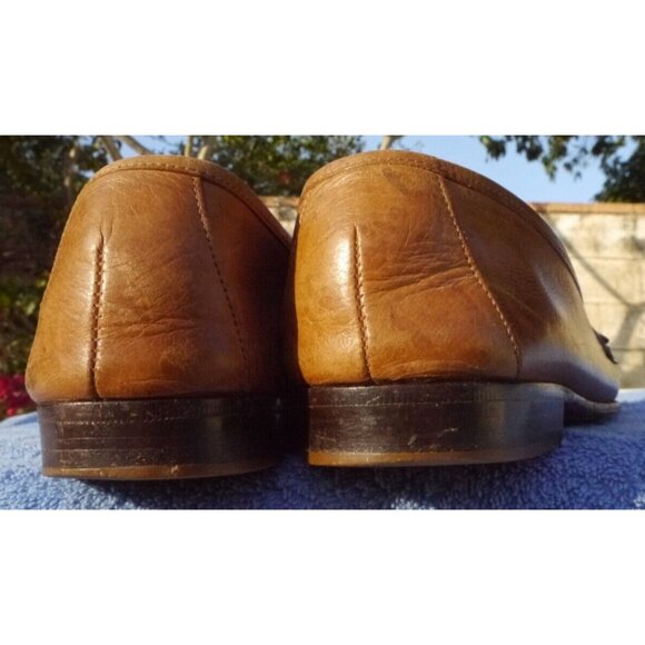 Cole Haan Loafers Tan Soft Leather Tasseled Slip On Shoes size 8.5 Made in Italy main image 7